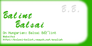 balint balsai business card